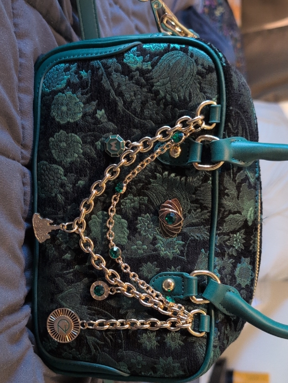 Wicked Her Universe Elphabah Floral Jacquard Chain-Accented Women's Handbag